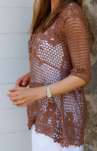 Lace Up Front Crochet Style Top Willow The Crochet Label 