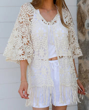 Load image into Gallery viewer, Retro Style Crochet Lace Fringe Cardi Willow The Crochet Label 