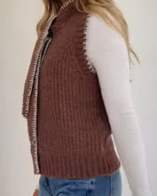 Load image into Gallery viewer, Carnaby Tie Front Knit Vest White Poetry 