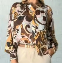 Load image into Gallery viewer, Long Sleeve Malta Top Mocha Swirl St Germain The Label 
