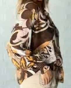 Long Sleeve Malta Top Mocha Swirl St Germain The Label 