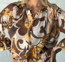 Load image into Gallery viewer, Long Sleeve Malta Top Mocha Swirl St Germain The Label