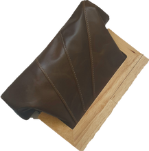 Load image into Gallery viewer, Chocolate Leather And Timber Clutch Moy Tasmania 