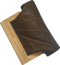 Load image into Gallery viewer, Chocolate Leather And Timber Clutch Moy Tasmania 