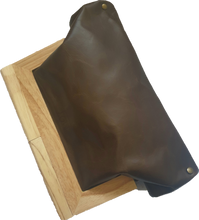 Load image into Gallery viewer, Chocolate Leather And Timber Clutch Moy Tasmania 