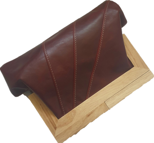 Burgundy Leather And Timber Clutch Moy Tasmania 