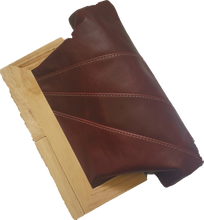 Load image into Gallery viewer, Burgundy Leather And Timber Clutch Moy Tasmania 