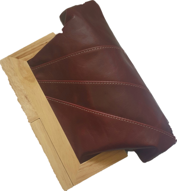 Burgundy Leather And Timber Clutch Moy Tasmania 