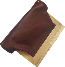 Load image into Gallery viewer, Burgundy Leather And Timber Clutch Moy Tasmania 