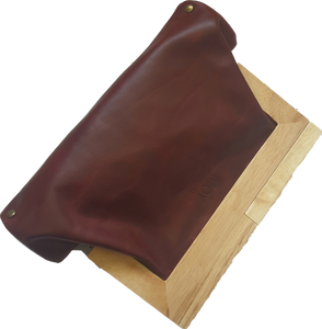 Burgundy Leather And Timber Clutch Moy Tasmania 