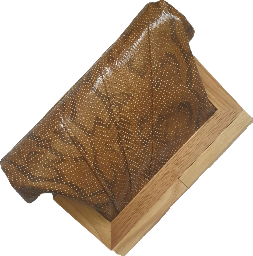 Snake Embossed Leather Clutch Moy Tasmania 