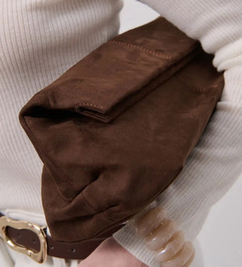 Becca Faux Suede Clutch Bag Angels Whispers 
