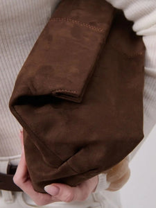 Becca Faux Suede Clutch Bag Angels Whispers 