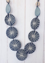 Load image into Gallery viewer, Black And White Wooden Disc Necklace Cinnamon Creations 