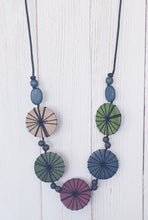 Load image into Gallery viewer, Wooden Disc And Bead Necklace Cinnamon Creations 