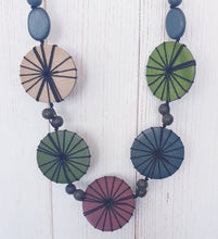 Load image into Gallery viewer, Wooden Disc And Bead Necklace Cinnamon Creations 