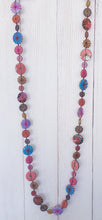 Load image into Gallery viewer, Multi Coloured Round Wooden Disc Long Necklace Cinnamon Creations 