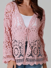 Load image into Gallery viewer, Lace Look Tie Front Cardi Willow The Crochet Label 