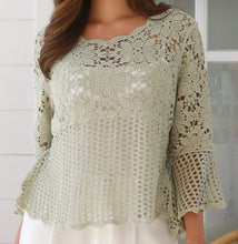 Load image into Gallery viewer, Floral And Lace Look Crochet Top Willow The Label