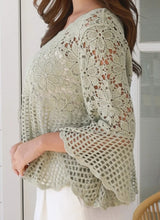 Load image into Gallery viewer, Floral And Lace Look Crochet Top Willow The Label 