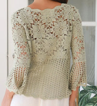 Load image into Gallery viewer, Floral And Lace Look Crochet Top Willow The Label 