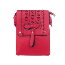 Load image into Gallery viewer, Red handbag with bow detail on a white background IVYS