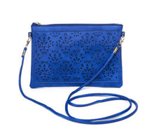 Load image into Gallery viewer, Cobalt Blue Crossbody Bag With Front Cut Out Detail IVYS 