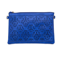 Load image into Gallery viewer, Cobalt Blue Crossbody Bag With Front Cut Out Detail IVYS 