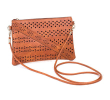 Load image into Gallery viewer, Caramel Crossbody Bag With Geometric Cut Out Detail IVYS 