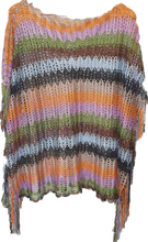 Load image into Gallery viewer, Fringed Poncho With Metallic Lurex Thread IVYS 