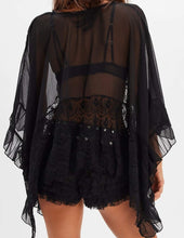 Load image into Gallery viewer, Lace And Ruffle Batwing Style Top Smaibulun 