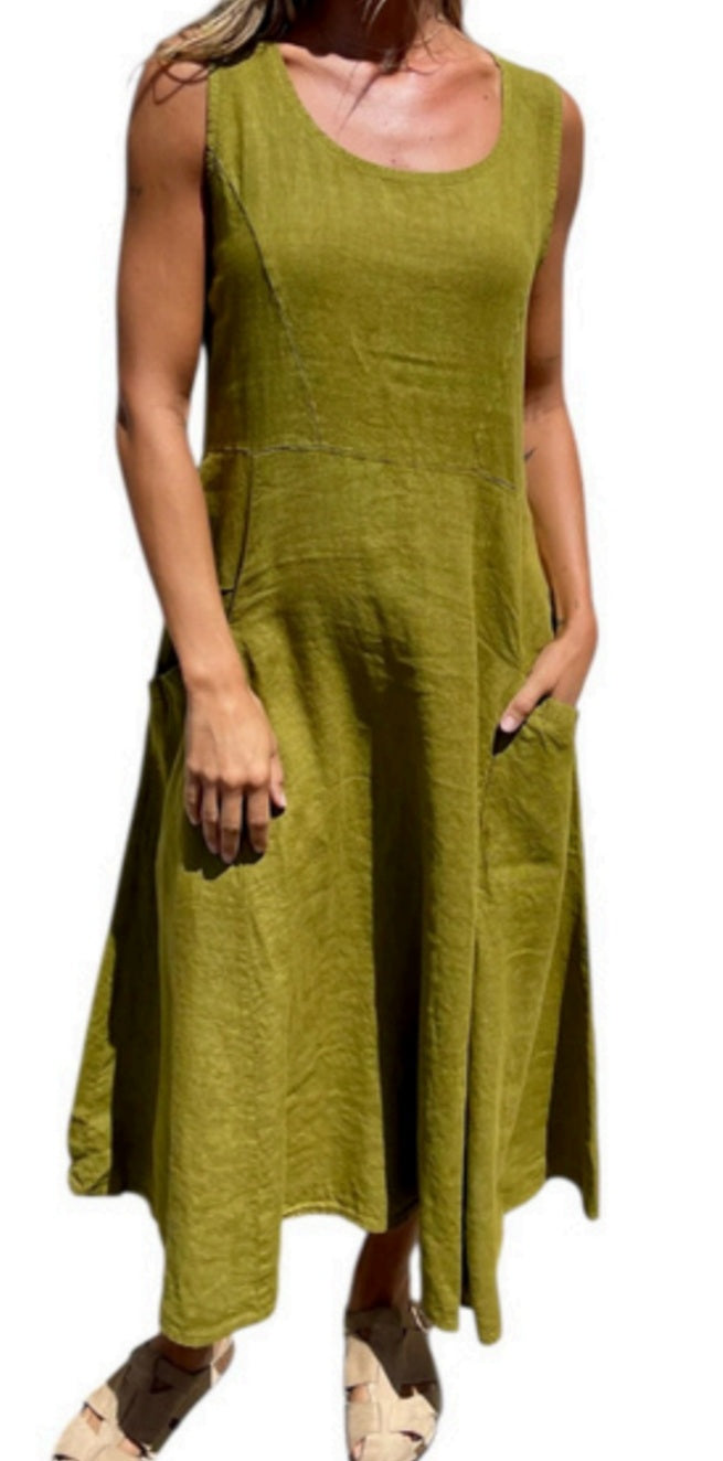 Amalfi Linen Dress Vance And Ainsley – Contourz Studio