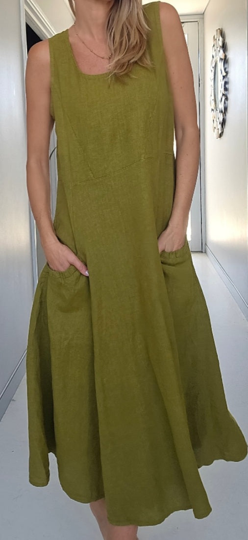 Amalfi Linen Dress Vance And Ainsley  Contourz Studio