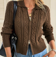 Load image into Gallery viewer, Zip Cable Knit Cardi Saibulun