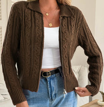Load image into Gallery viewer, Zip Cable Knit Cardi Smaibulun 