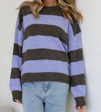 Load image into Gallery viewer, Chocolate And Lilac Stripe Knit Miss Marlow 