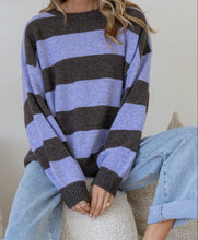 Load image into Gallery viewer, Chocolate And Lilac Stripe Knit Miss Marlow 