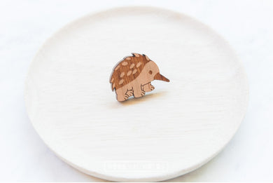 Wood with Words Wooden Pins Echidna
