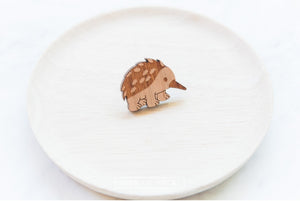 Wood with Words Wooden Pins Echidna