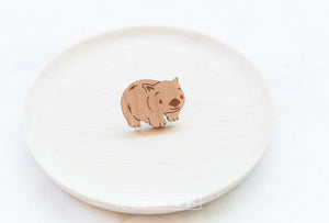 Wood with Words Wooden Pins Wombat