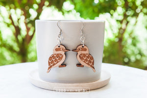 Wood with Words Aussie Wildlife Dangle Earrings Kookaburra