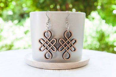 Wood with Words Dangle Earrings GeomerticInfinity