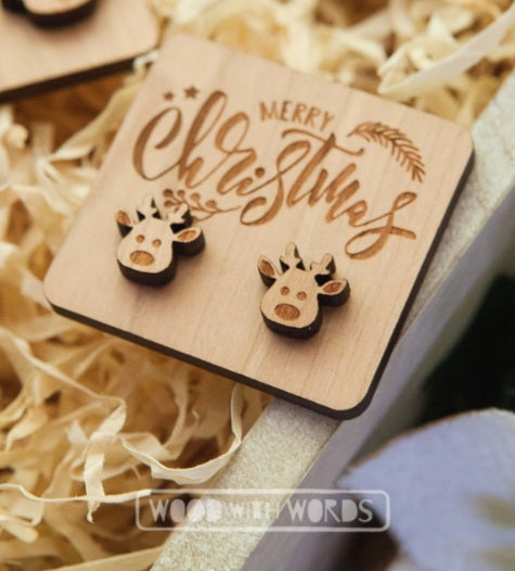 Wood with Words Festive Wooden Studs on tag