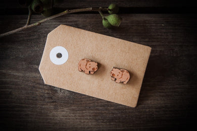 Wood with Words Aussie Wildlife Wooden Studs Wombat