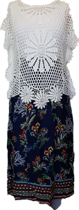Daisy Design Lace Top Off White