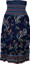 Load image into Gallery viewer, Shirred Wide Waist Navy Retro Print Skirt