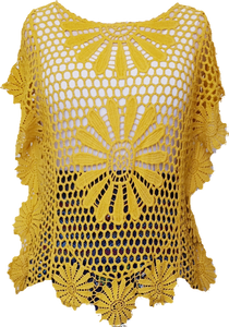 Daisy Design Lace Top Mustard