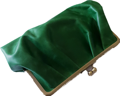 Emerald Green Pleated Leather Clutch Moy Tasmania
