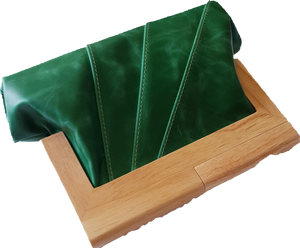 Emerald Green Leather And Timber Clutch Moy Tasmania