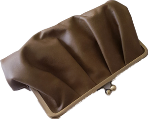 Olive Pleated Leather Clutch Moy Tasmania